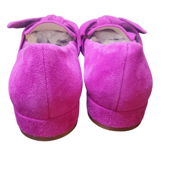 BP Size 9.5 US Kari Bow Suede Leather Flats Fuchsia Pink Bright TINY FLAWS - Picture 8 of 12